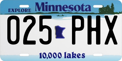 MN license plate 025PHX