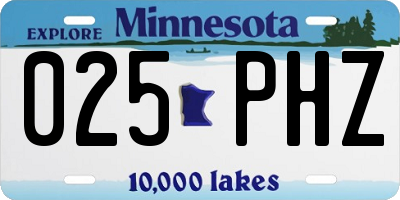 MN license plate 025PHZ