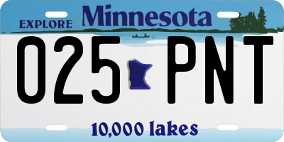 MN license plate 025PNT