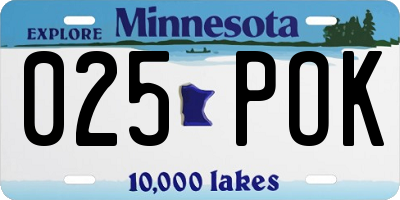 MN license plate 025POK