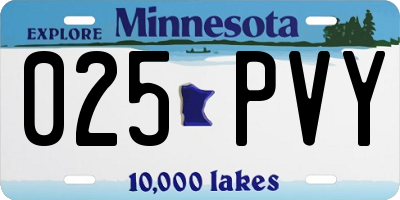 MN license plate 025PVY
