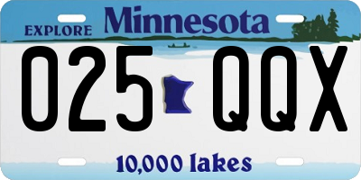 MN license plate 025QQX