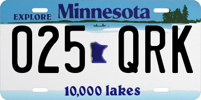 MN license plate 025QRK