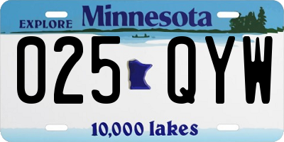 MN license plate 025QYW