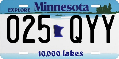 MN license plate 025QYY