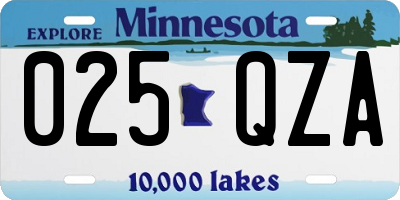 MN license plate 025QZA