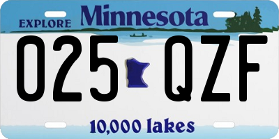 MN license plate 025QZF