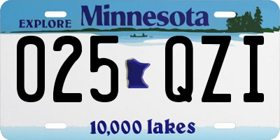 MN license plate 025QZI