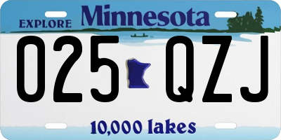 MN license plate 025QZJ