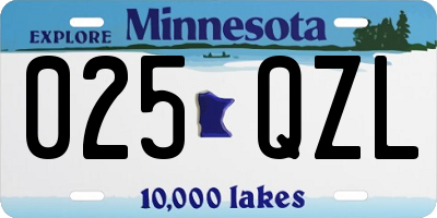 MN license plate 025QZL