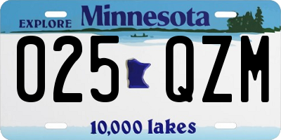MN license plate 025QZM