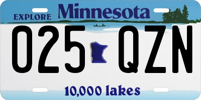 MN license plate 025QZN