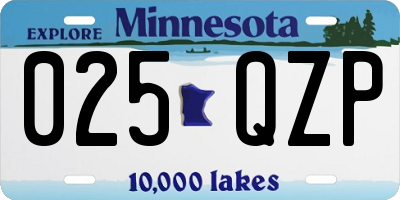 MN license plate 025QZP