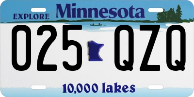 MN license plate 025QZQ