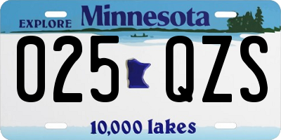 MN license plate 025QZS