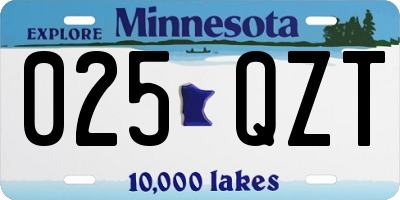 MN license plate 025QZT