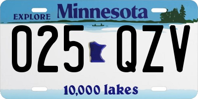MN license plate 025QZV