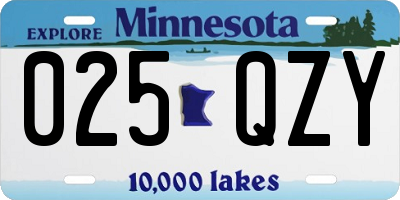 MN license plate 025QZY