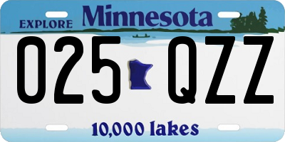 MN license plate 025QZZ