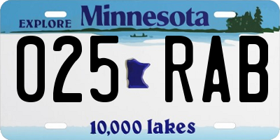 MN license plate 025RAB