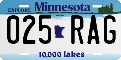 MN license plate 025RAG