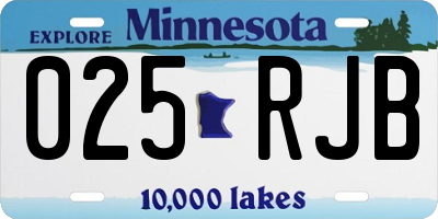 MN license plate 025RJB