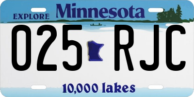 MN license plate 025RJC
