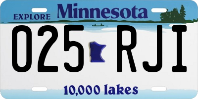 MN license plate 025RJI