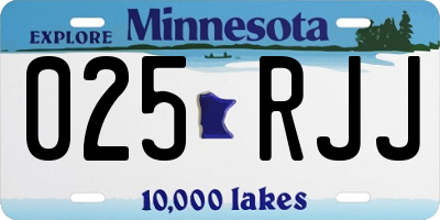 MN license plate 025RJJ