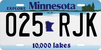 MN license plate 025RJK