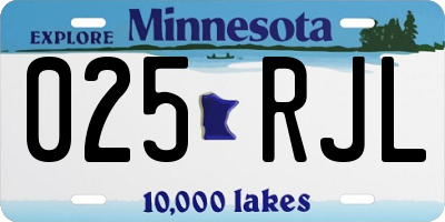 MN license plate 025RJL