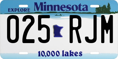 MN license plate 025RJM
