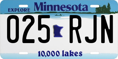 MN license plate 025RJN