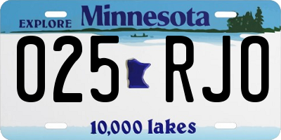MN license plate 025RJO