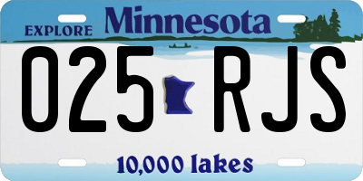 MN license plate 025RJS