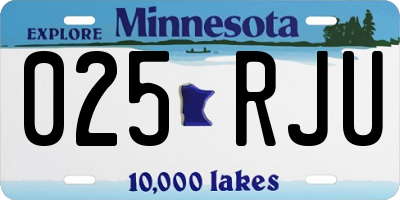 MN license plate 025RJU