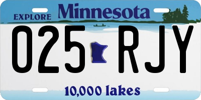 MN license plate 025RJY