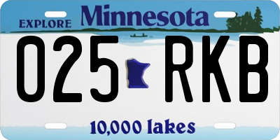 MN license plate 025RKB