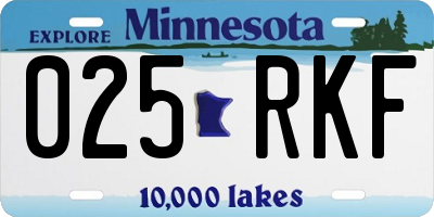 MN license plate 025RKF