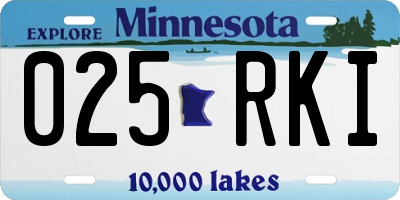 MN license plate 025RKI