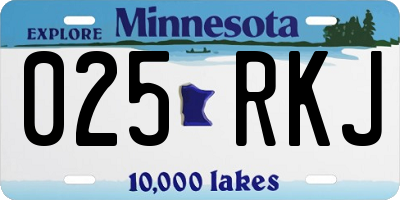 MN license plate 025RKJ