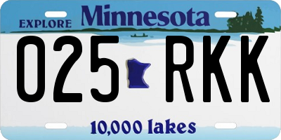 MN license plate 025RKK