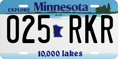 MN license plate 025RKR