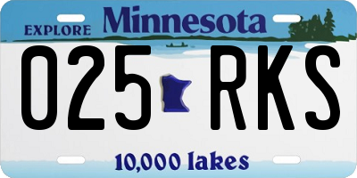 MN license plate 025RKS