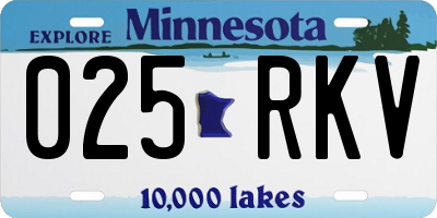 MN license plate 025RKV