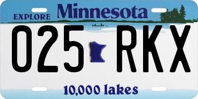 MN license plate 025RKX