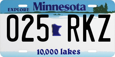 MN license plate 025RKZ