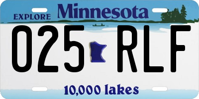 MN license plate 025RLF