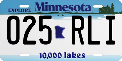 MN license plate 025RLI