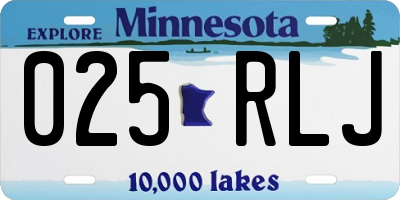 MN license plate 025RLJ